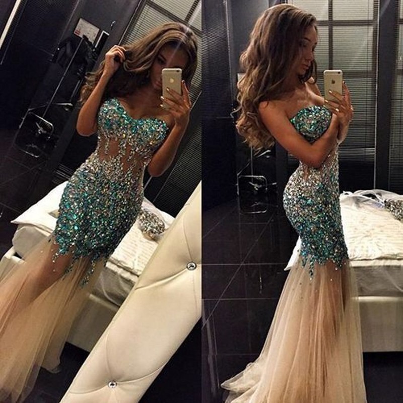 New Formal Sweetheart Bead Sequin Tulle Cocktail Party Prom Evening Dresses Maxi 
