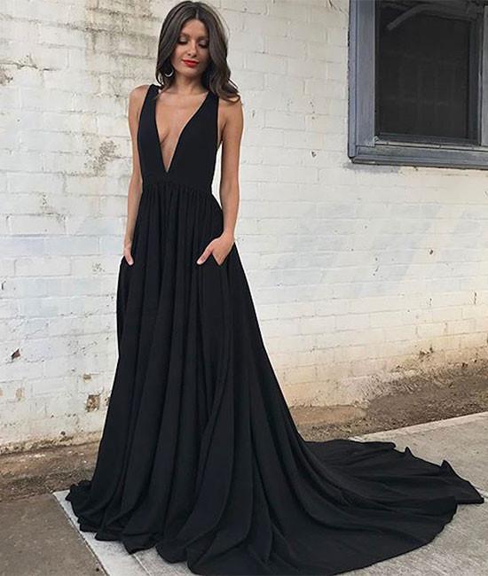 a low cut gown