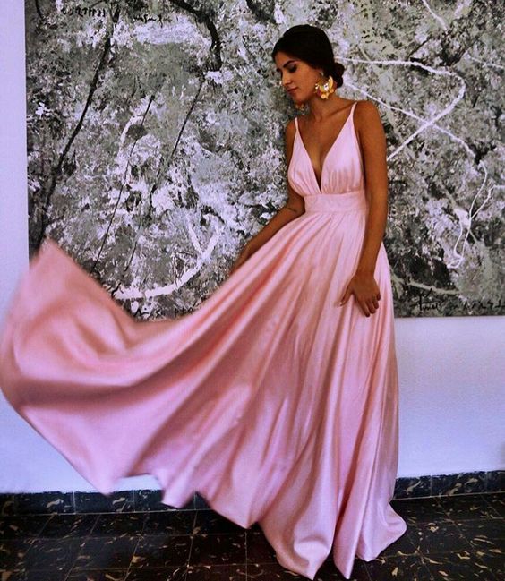 light pink satin dress